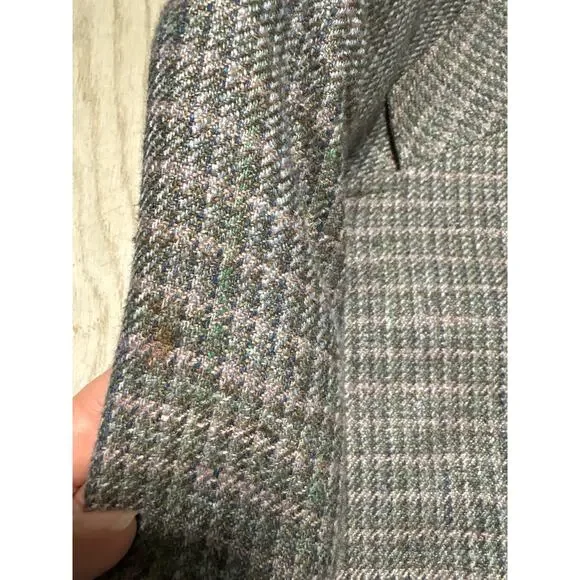 Vintage Chaps Tweed Blazer Textured Wool Jacket - Read